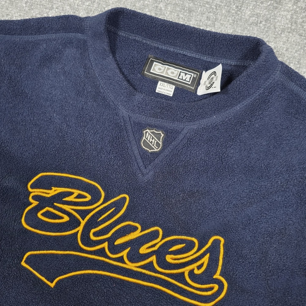 CCM St Louis Blues Sweater Mens 2XL Fleece Embroidered Hockey NHL Center Ice